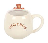 Something Different Sleepy Bear Round Mug (One Size) (White)