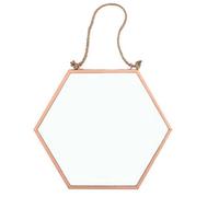 Elegant Brown Metal Small Geometric Mirror - 17.5cm x 20cm (1 Pc.) - Unique & Eye-catching Design - Perfect for Home & Office Decor