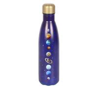 Something Different Solar System Metal Water Bottle (One Size) (Blue/Gold)
