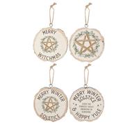 Something Different Solstice Winter Door Sign Set (Pack Of 16) Cream/brown (One Size)