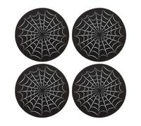 Something Different Spider Web Coaster Set (Pack of 4) in Black Something Different Black