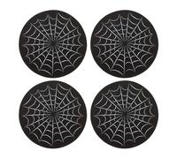 Something Different Spider Web Coaster Set (Pack Of 4) Black/white (One Size)