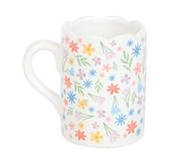 Something Different Spring Floral Scalloped Mug in White Something Different White
