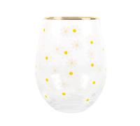 Something Different Spring Time Daisy Stemless Wine Gl White/yellow (One Size)