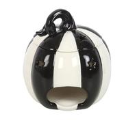 Black and White Striped Pumpkin Oil Burner