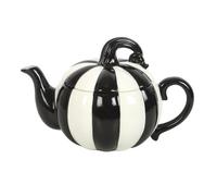 Something Different Strange & Unusual Striped Pumpkin Teapot (One Size) (Black/White)