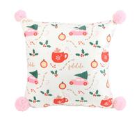 Something Different Sugarplum Fun Christmas Square Filled Cushion White/multicoloured (37Cm X 37Cm)