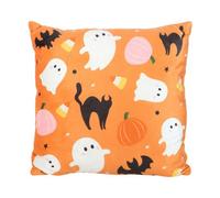 Something Different Sweet And Spooky Square Ghost Cushion Orange/black/white (One Size)