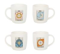 Something Different Tarot Vintage Mug Set (Pack of 4) in White Something Different White