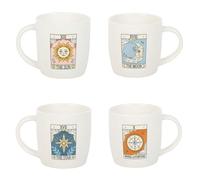 Something Different Tarot Vintage Mug Set (Pack of 4) (One Size) (White)