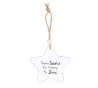 Something Different Thanks Teacher Star Hanging Sentiment Sign White/pink/black (One Size)