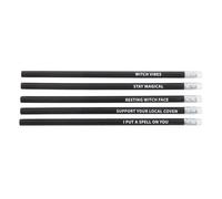 Something Different The Coven Club Witch Pencil Top Erasers (Pack Of 5) Black (One Size)