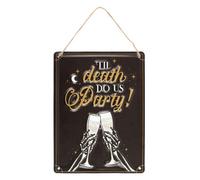 Something Different Til Death Do Us Party Champagne Metal Hanging Sign Black/white/gold (One Size)