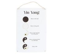 Something Different Tin Yin Yang Hanging Sign White/black (One Size)