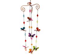 Something Different Triple Butterfly Chime, Metal & Glass, Multi-Colour, 13 x 0.1 x 110 cm