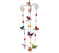 Something Different Triple Butterfly Chime, Metal & Glass, Multi-Colour, 13 x 0.1 x 110 cm