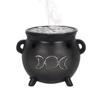 Something Different Triple Moon Cauldron Backflow Incense Burner in Black Something Different Black