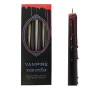 something different Vampire Tears Black Candles - Set of 4 Bleeding Candles - Gothic Rituals Halloween