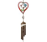 Something Different Vibrant Metal Pink Heart Windchime - 67cm x 9cm (1 Pc.) - Delightful Exterior Ambiance & Unique & Enchanting Gift Idea - Ideal for Home Decor
