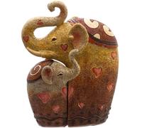 Something Different Pair of Elephant,Mum And Baby Elephant, Craft Art Resin, Brown/White, 4 x 12 x 9 cm