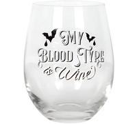 Something Different VV_91022 Hilarious My Blood Type Stemless Glass-Ideal Gift for Wine Lovers