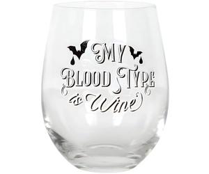 Something Different VV_91022 Hilarious My Blood Type Stemless Glass-Ideal Gift for Wine Lovers