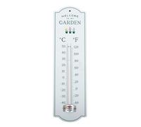 Something Different Welcome To My Garden Metal Wall Thermometer White (One Size)