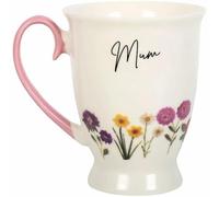 Something Different WF_01924 Charming Wildflower Pedestal Ceramic Mug-Perfect Gift for Grandmothers, New Bone China