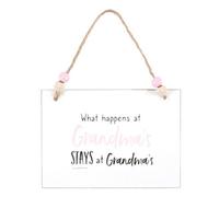 Something Different What Happens At Grandmas Hanging Sign White/pink/black (One Size)