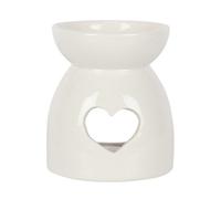 Something Different White Heart Cut Out Oil Burner