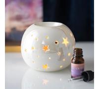 Something Different White Iridescent Star Oil Burner And Wax Warmer