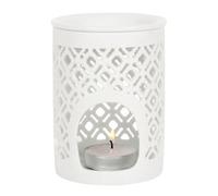 Something Different White Matte Lattice Cut Oil Burner