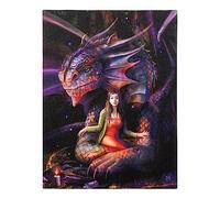 Something Different Wholesale 19x25cm Spirit Dragon Canvas Plaque | Anne Stokes Dragon Art | Canvas Wall Art | Treasure Trove Print | White Dragon