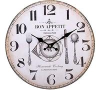 Something Different Wholesale 34 cm Bon Appetit Clock (6/12), Wood, Multicolour, 34x34x0.4 cm