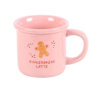 Something Different Wholesale Adorable Pink Gingerbread Latte Mug - Festive Holiday Drinkware for Coffee and Tea Lovers, Ceramic Cup with Charming Design, 12 oz Capacity