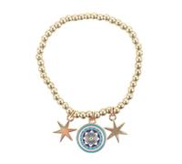 Something Different Wholesale All Seeing Eye Charm Bracelet | Gold-Tone Beaded Jewellery | Witchy Spiritual Gift