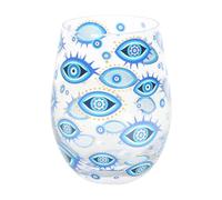 Something Different Wholesale All Seeing Eye Stemless Glass | 500ml Mystical Tumbler | Celestial Drinkware | Astrology Gift | Gold Star Accent