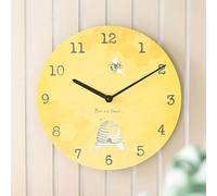 Something Different Wholesale Bee on Time Wall Clock | Fun Bee-Themed MDF Clock with ‘Bee on Time’ Slogan | Lightweight Hanging Clock for Kitchen or Hallway | Cheerful Home Décor Gift