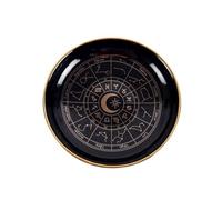 Something Different Wholesale Black Astrology Wheel Trinket Dish - Ceramic Jewelry Organizer with Zodiac Signs, Elegant and Practical Gift for Astrology Enthusiasts and Home Décor