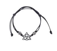 Something Different Wholesale Black Celtic Triquetra Knot Cord Bracelet | Adjustable Size | Unisex Jewellery