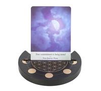 Something Different Wholesale Black Flower of Life Crescent Moon Tarot Card Stand - Mystical Wooden Stand for Tarot Cards, Sacred Geometry Decor, for Tarot Enthusiasts and Spiritual Spaces