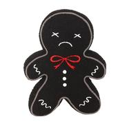 Something Different Wholesale Black Gingerdead Man Boucle Cushion - Cheeky Christmas & Halloween Décor, Soft & Cozy Boucle Fabric, Quirky Idea