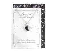 Something Different Wholesale Black Obsidian Crystal Moon Necklace - Handcrafted Pendant on Inspirational Greeting Card, Healing Energy, Gift for Her