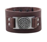 Something Different Wholesale Brown Celtic Shield Knot Leather Cuff Bracelet | Adjustable | Unisex | Gift Ready