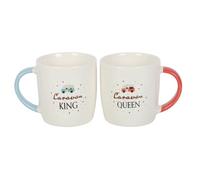 Something Different Wholesale Caravan King and Caravan Queen Couples Mug Set - Matching Mugs for Him and Her - Ideal for Road Trips - Generous 500ml Capacity - Microwave Safe - Dishwasher Safe