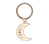 Something Different Wholesale Celestial Moon Phase Enamel Keyring | Gold-Tone Crescent Charm | Enameled Design | Matching Backing Card | Celestial-Themed Keychain