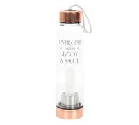 Something Different Wholesale Clear Quartz Crystal-Infused Glass Water Bottle - Energise Your Body and Soul with Trendy Stainless Steel Base