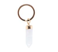 Something Different Wholesale Clear Quartz Keyring: Semi Precious Crystal Keychain for Crystal Healing, Gemstone Key Holder, Natural Quartz Key Ring - Unique & Energizing!