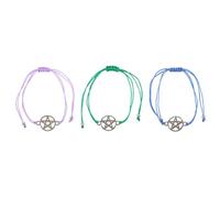 Something Different Wholesale Coven Sisters Pentagram Bracelets | Set of 3 Adjustable String Bracelets | Witchy Friendship Jewellery | Gift Card Included