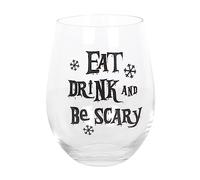 Something Different Wholesale Creepy Christmas Stemless Glass - Eat, Drink & Be Scary - Gothic Seasonal Gift and Home Decor - 600ml Capacity